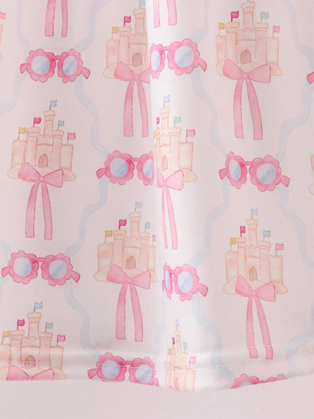 NWT Abby & Evie Pink Bow Castle Printed Ruffle-Trim Set